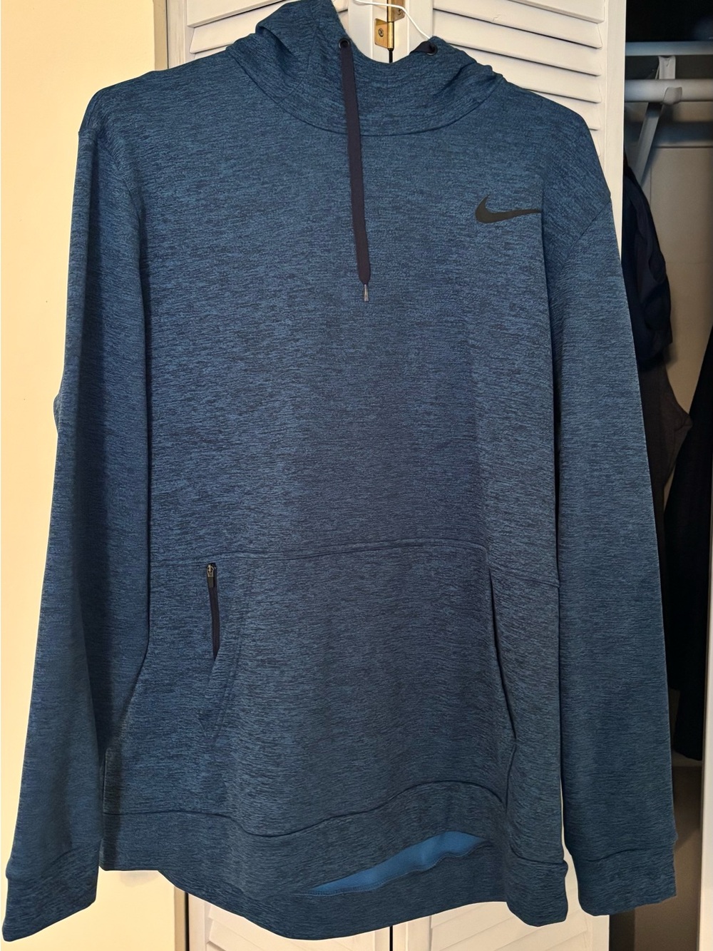 Nike Men's Heather Navy Blue Pullover Hoodie